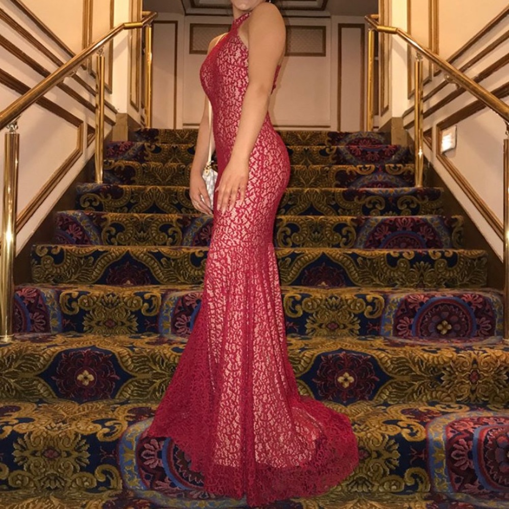 red jovani dress